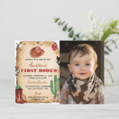 Western Rodeo Cowboy 1er Invitation d'anniversaire (Debout devant)