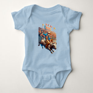 Western Rodeo Cowboy Bull Riding Custom Romper
