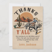 Western Rodeo Cowboy Carte de remerciements d'anni (Devant)