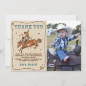 Western Rodeo Cowboy Carte de remerciements photo (Devant)
