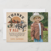 Western Rodeo Cowboy Carte de remerciements photo (Devant)
