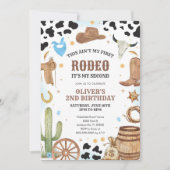 Western Rodeo Cowboy Second Rodeo 2nd Birthday Kaart (Voorkant)