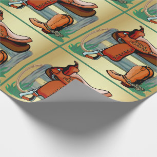 Western Rodeo Cowboy Zadelschoenen Touw Broer Cadeaupapier