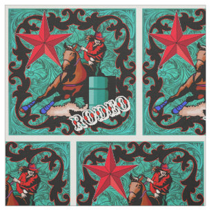 Western Rodeo Cowgirl Barrel Racing Faux Leather Stof