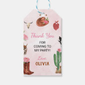 Western Rodeo Cowgirl Verjaardag Dank je Label Cadeaulabel (Voorkant)