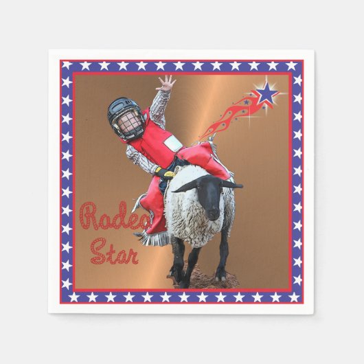 Western Rodeo Star Mutton Busting Kind Servet (Voorkant)