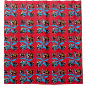 Western Rodeo Steer Wrestling Bull Dogging Decor Douchegordijn (Voorkant)