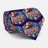 Western Rodeo Team Rood Wit en Blauw Stropdas (Opgerold)