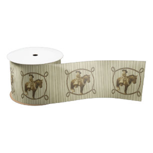 Western Rodeo Vintage Cowgirl Op Paard Lint