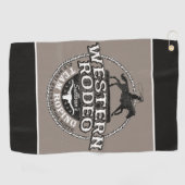 Western Rodeo VOEG NAAM TOE Oude West Stier Touwen Golfhanddoek (Horizontaal)