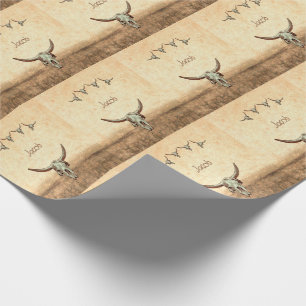 Western roestpatroon voor Kabelhut Bruin Land Cadeaupapier