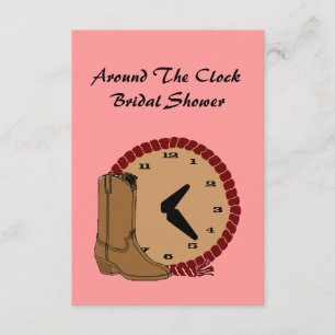 Western rond de Klokbridale Shower-uitnodigingen Kaart