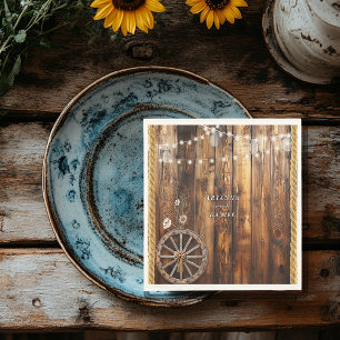 Western Rope Wagon Wheel Mason Jar Lights Servet