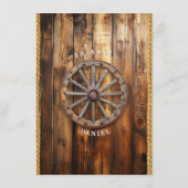 Western Rope Wagon Wheel Mason Jar String Lights Menu (Achterkant)