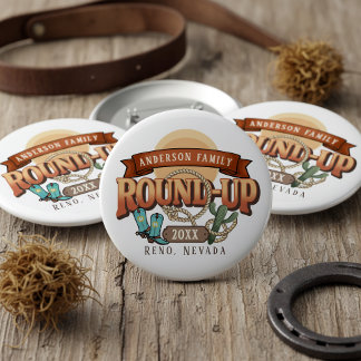 Western Round-Up Familiebijeenkomst ID1318 Ronde Button 7,6 Cm