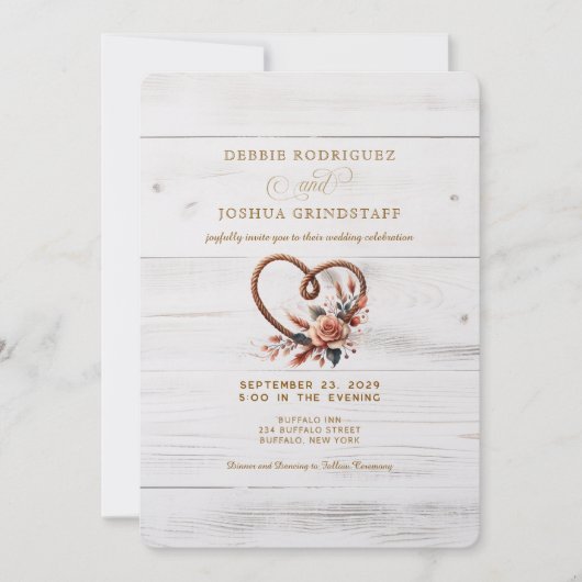 Western Rustic Barn Wedding Invitation  (Devant)