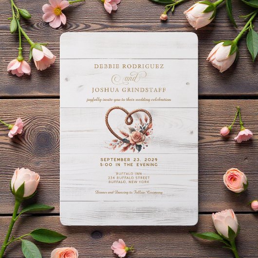 Western Rustic Barn Wedding Invitation 