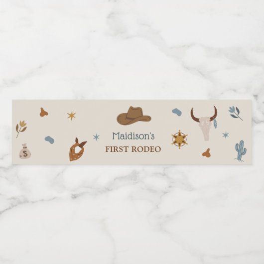 Western Rustic Birthday Party Étiquette de bouteil (Étiquettes simples)