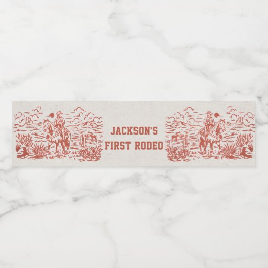 Western Rustic Birthday Party Étiquette de bouteil (Étiquettes simples)