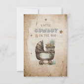 Western Rustic Boho Little Cowboy Baby shower Bedankkaart (Achterkant)