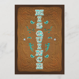 Western Rustic Bruin & Turquoise MIS QUINCE 15 Kaart