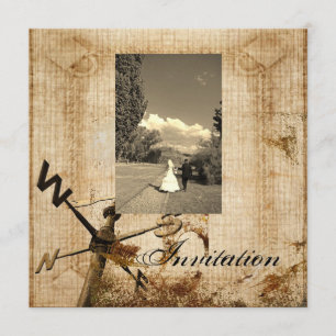  Western Rustic Country Wedding Invitation Kaart