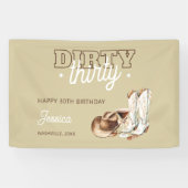 Western Rustic Dirty Thirty 30th Birthday Party Spandoek (Horizontaal)