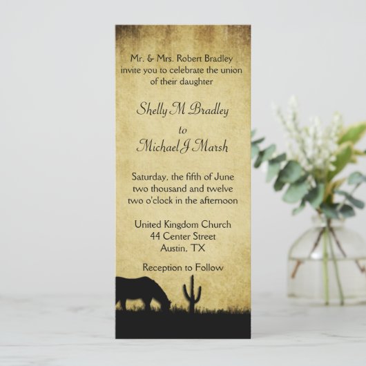 Western Rustic Faire-part de mariage (Debout devant)