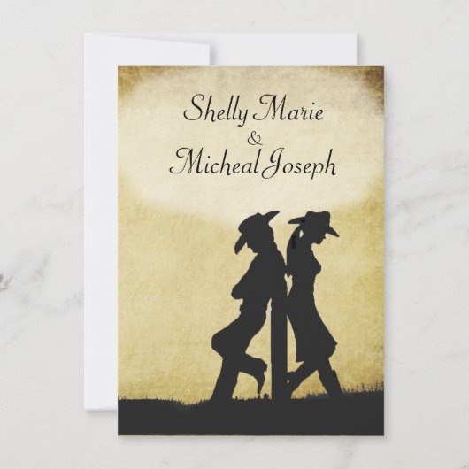 Western Rustic Faire-part de mariage (Dos)