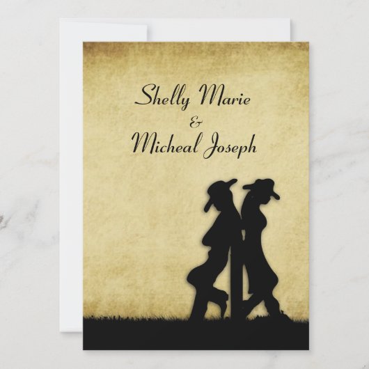 Western Rustic Faire-part de mariage (Devant)