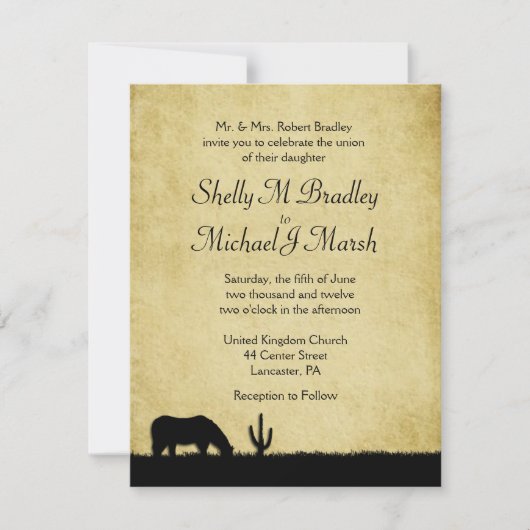 Western Rustic Faire-part de mariage (Devant)