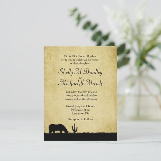 Western Rustic Faire-part de mariage (Debout devant)