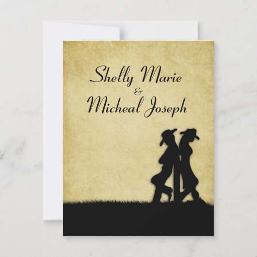 Western Rustic Faire-part de mariage (Dos)