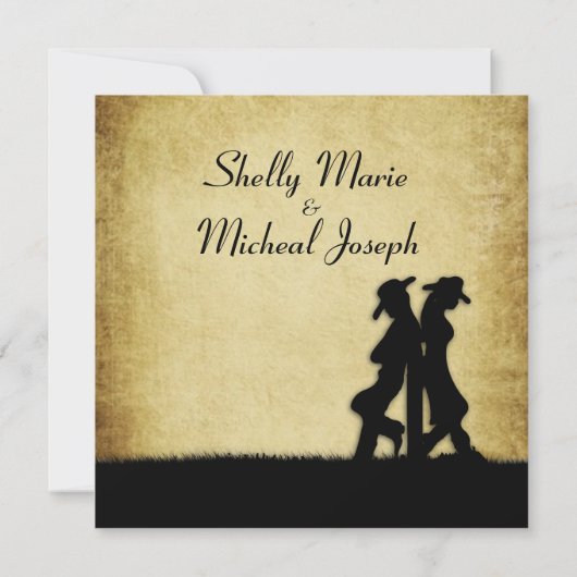 Western Rustic Faire-part de mariage (Dos)