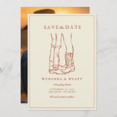 Western Rustic Modern Photo Save the Date (Devant / Derrière)