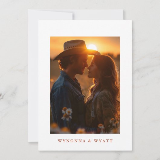Western Rustic Modern Photo Save the Date (Dos)