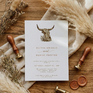 Western Rustic Pampas Grass Boho Wedding Kaart