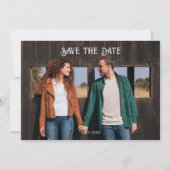 Western Rustic Photo Wedding Save The Date (Voorkant)
