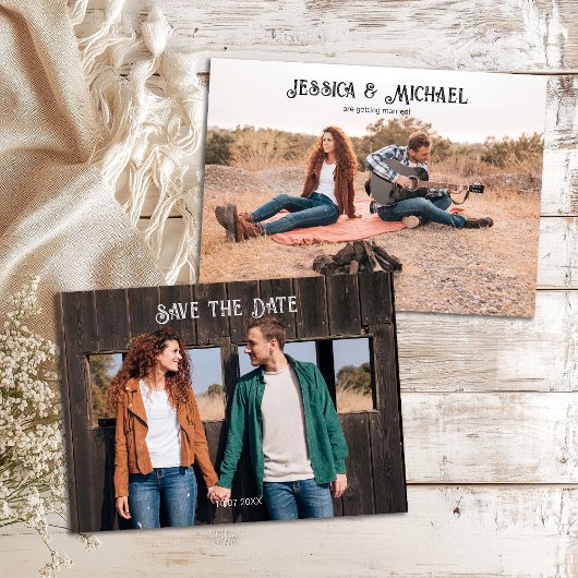 Western Rustic Photo Wedding Save The Date