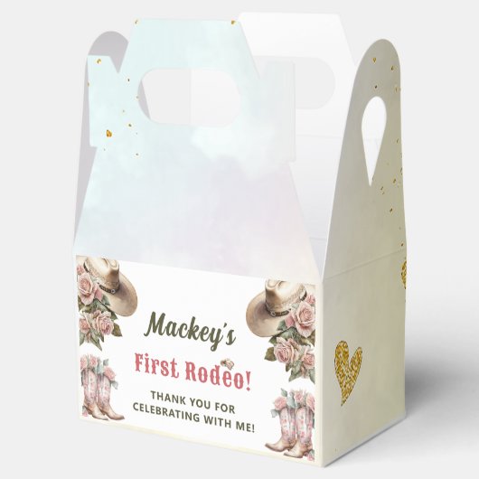 Western rustiek bloemig verjaardagsfeestje bedankdoosjes (Geopend)