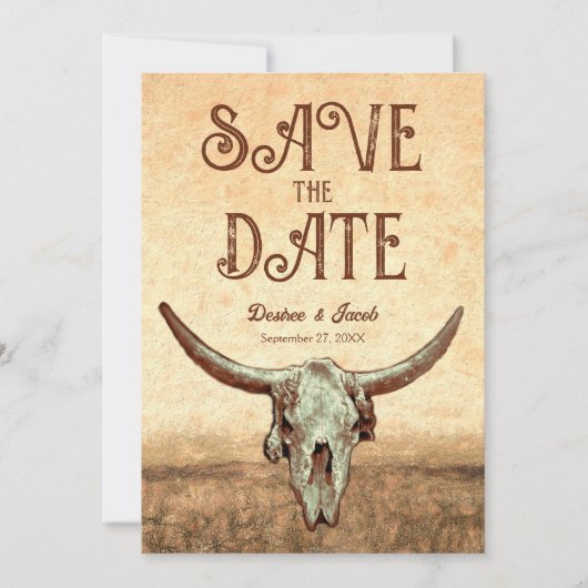 Western rustiek land rodeo opslaan de datum kaart (Voorkant)