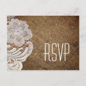 western rustig land bruiloft burlap en kant uitnodiging briefkaart (Voorkant)