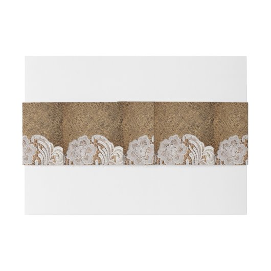 western rustig land bruiloft burlap en kant uitnodigingen wikkel (Achterkant Voorbeeld)