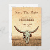 Western Rustisch land beige sparen de datum Briefkaart (Voorkant / Achterkant)