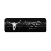 Western Rustisch zwart-wit bespaart de datum Etiket (Voorkant)