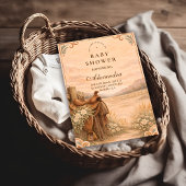 Western Saddle Wildflower Baby Shower Kaart