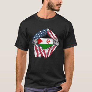 Western Saharaans Amerikaans bloed in mijn land T-shirt