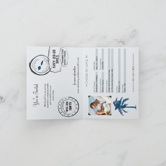 Western Samoa Paspoort Huwelijksuitnodiging (Binnen)