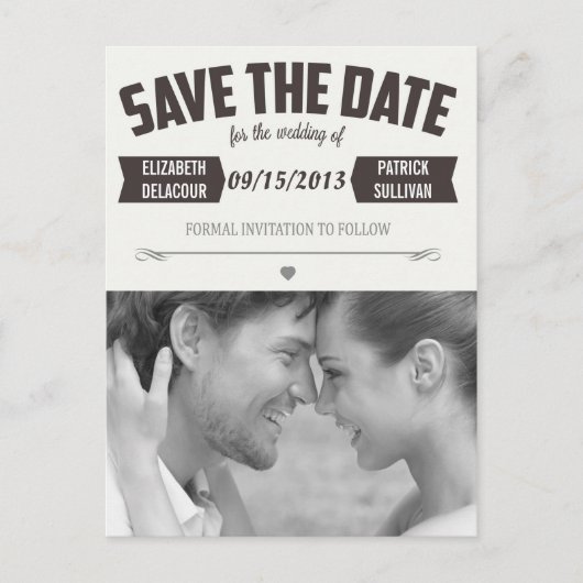 Western Save the Date Photo Briefkaart (Voorkant)