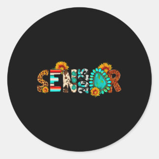 Western senior 2025 Koeienhuid Afstuderen CL van 2 Ronde Sticker